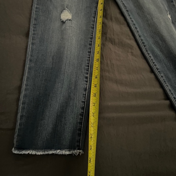 Seven Cropped Distressed Wide Fray Hem Jeans - Picture 4 of 9